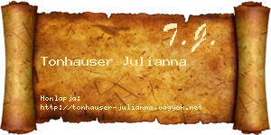 Tonhauser Julianna névjegykártya